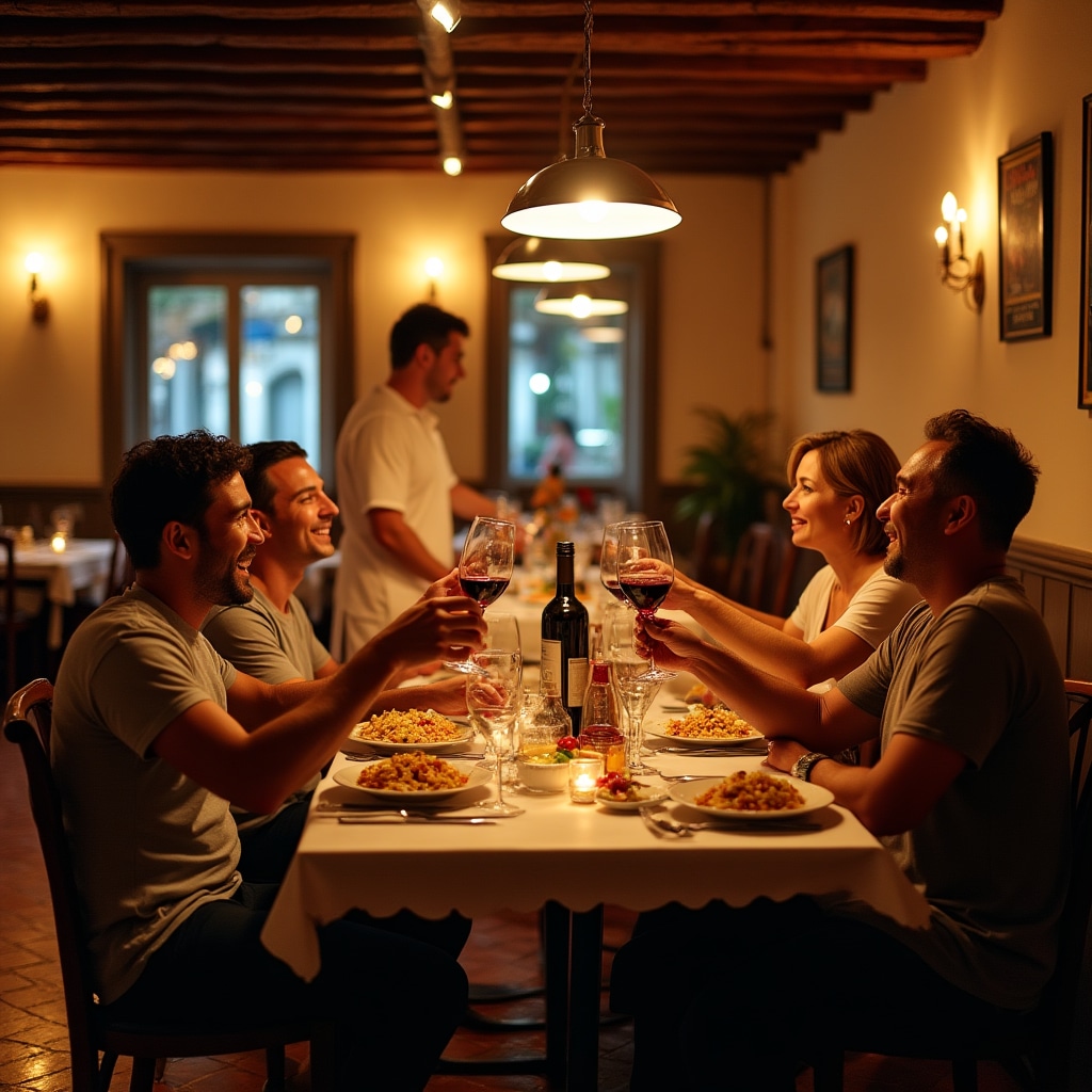 Clienti soddisfatti in un ristorante italiano