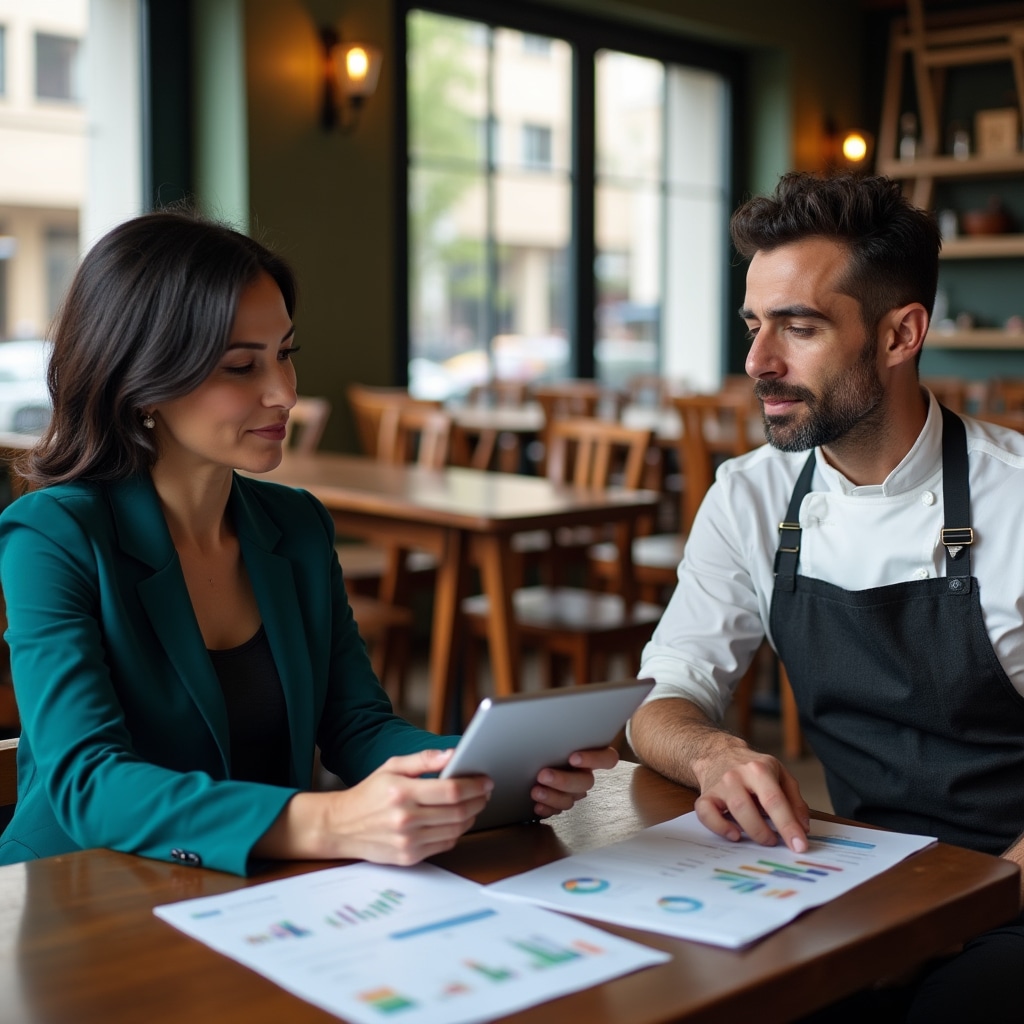 Consulente Fynivmor Digital con titolare di ristorante